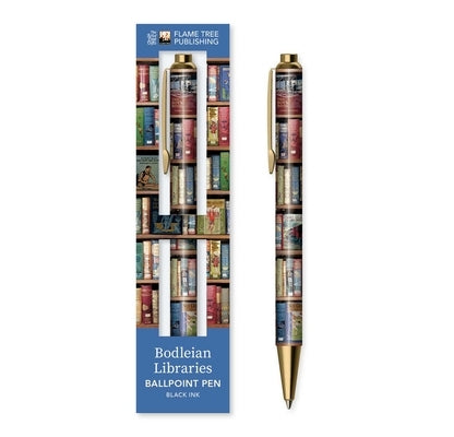 Bodleian Libraries: Hobbies & Pastimes Bookshelves Boxed Decorative Ballpoint Pen by Flame Tree Studio