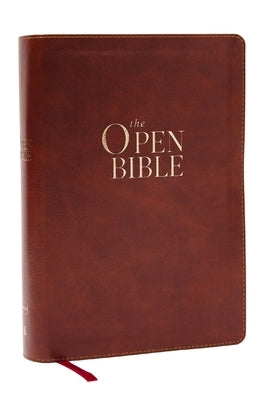 The Open Bible: Read and Discover the Bible for Yourself (Kjv, Brown Leathersoft, Red Letter, Comfort Print) by Thomas Nelson Publishers