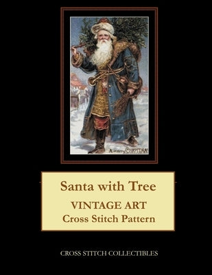 Santa with Tree: Vintage Art Cross Stitch Pattern by George, Kathleen