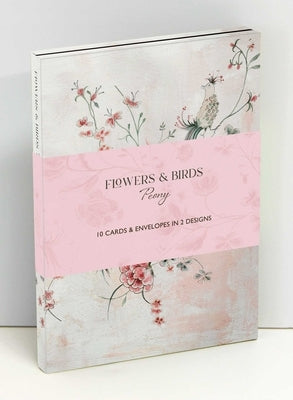 Flowers & Birds Peony Wallet Notecards by Hunter, Lucy