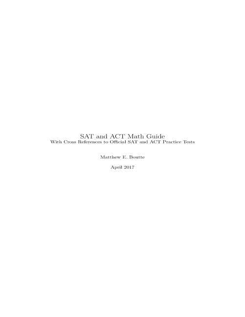 SAT and ACT Math Guide by Boutte, Matthew E.