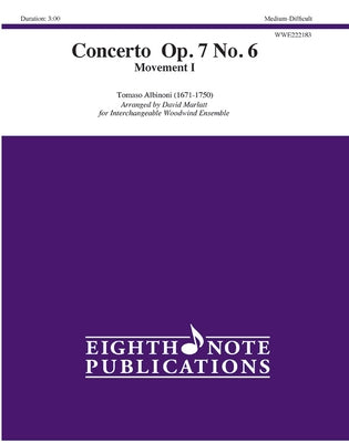 Concerto Op. 7 No. 6: Movement I, Score & Parts by Albinoni, Tomaso