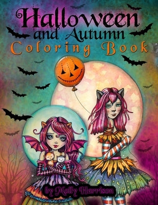 Halloween and Autumn Coloring Book by Molly Harrison: A Halloween coloring book featuring 25 pages of line art to color! Witches, Vampires, and More! by Harrison, Molly