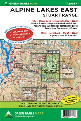 Alpine Lakes East Stuart Range, Wa No. 208sx by Maps, Green Trails