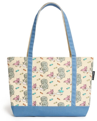 Mo Willems's Elephant & Piggie Large Zippered Tote Bag by Out of Print