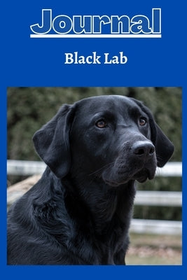 Black lab dog Journal series 1 with a cobalt blue background by Designs, Grace