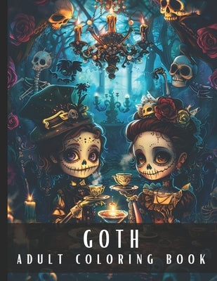 Goth Coloring Book for Adults: Large Print Coloring Book for Adults with Dark Creepy Cute Kawaii Style, Gothic, Spooky Horror Illustrations Perfect F by Palette, Artful