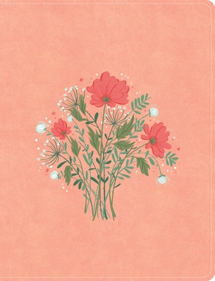 CSB Illustrator's Notetaking Bible, Large Print Edition, Peach Bouquet Leathertouch by Csb Bibles by Holman