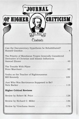 The Journal of Higher Criticism Volume 15 Number 3 by Criddle, Alex