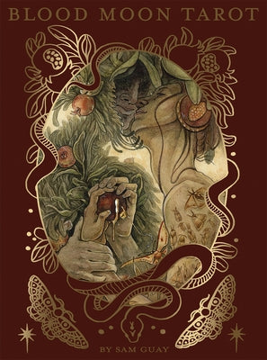 Blood Moon Tarot: Deluxe 78-Card Tarot Deck with Ethereal Watercolor Art, Linen Finish, Burgundy Edges, and Hardcover Book - Gold Foil-Accented Set by Guay, Sam