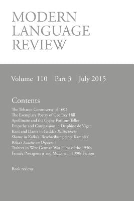 Modern Language Review (110: 3) July 2015 by Connon, D. F.
