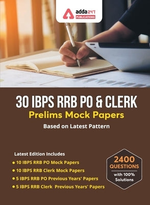 30 IBPS RRB PO & Clerk Prelims Mock Papers Practice Book English Medium by Adda247 Publication