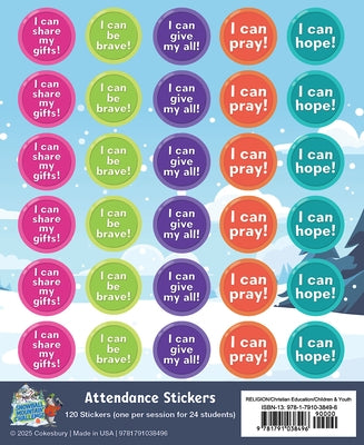Vbs 2026 Snowball Mountain Challenge Attendance Stickers (Pkg of 24): Find Your Strength in God by Cokesbury