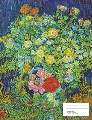 Vintage Flower Painting on Blue by Collage, Joyful
