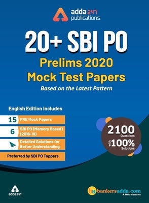 Adda247 SBI PO 2020 Prelims Mocks Papers (English Printed Edition) by Adda247 Publications