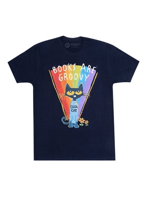 Pete the Cat: Books Are Groovy Unisex T-Shirt X-Large by Out of Print