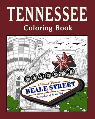 Tennessee Coloring Book: Adult Painting on USA States Landmarks and Iconic by Paperland