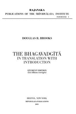 The Bhagavadgītā in Translation with Introduction: Student Edition by Brooks, Douglas R.