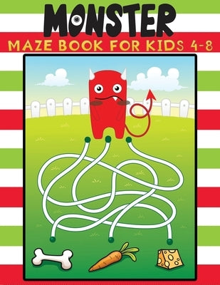 monster maze book for kids 4-8: Fun monster maze puzzle coloring book for kids & toddlers (50+Unique Maze) by Kid Press, Jane