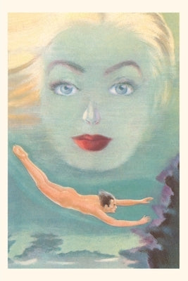Vintage Journal Naked Man Swimming, Big Face by Found Image Press