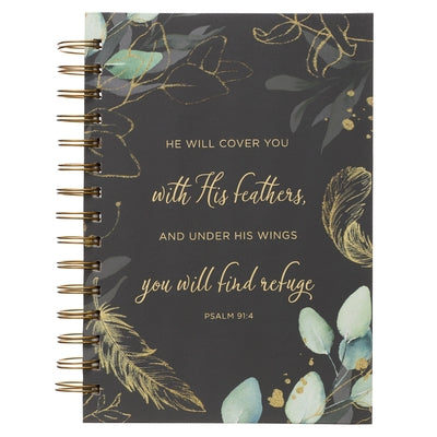 Large Wire Journal He Will Cover You Psalm 91:4 by Christian Art Gifts