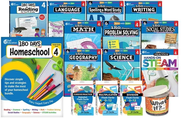180 Days(tm) Homeschool Grade 4 Set: Every Subject, Every Day by Multiple Contributors