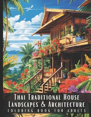 Thai Traditional House Landscapes & Architecture Coloring Book for Adults: Large Print Beautiful Nature Landscapes Sceneries and Foreign Buildings Adu by Palette, Artful