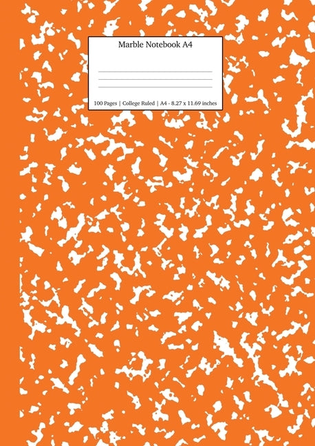 Marble Notebook A4: Pumpkin Marble College Ruled Journal by Young Dreamers Press