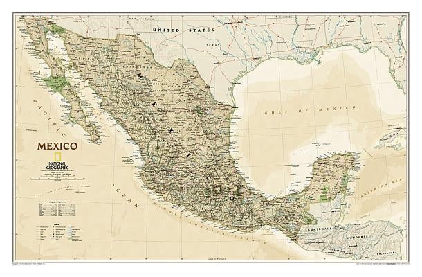 National Geographic Mexico Wall Map - Executive - Laminated (34.5 X 22.75 In) by National Geographic Maps