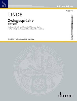 Linde: Dialogues for Recorder (Alto/Tenor) and Cello Performing Score by Linde, Hans-Martin