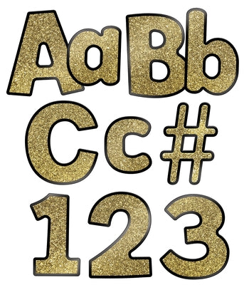 Sparkle and Shine Gold Glitter Combo Pack Bulletin Board Letters by Carson Dellosa Education