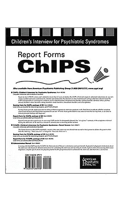 Report Forms for Chips by Weller, Elizabeth B.