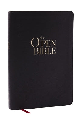 The Open Bible: Read and Discover the Bible for Yourself (Nkjv, Black Leathersoft, Red Letter, Comfort Print, Thumb Indexed) by Thomas Nelson
