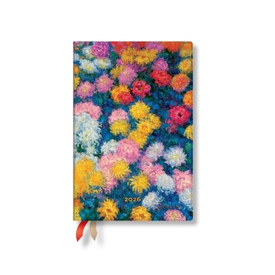 Paperblanks 2026 Monet's Chrysanthemums Monet's Chrysanthemums 12-Month Planner Mini Horizontal Elastic Band 160 Pg 100 GSM by Paperblanks