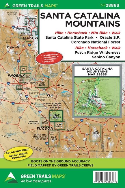 Santa Catalina Mountains, AZ No. 2886s by Maps, Green Trails