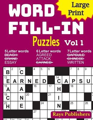 Large Print Word Fill-in Puzzles by Jaja Media