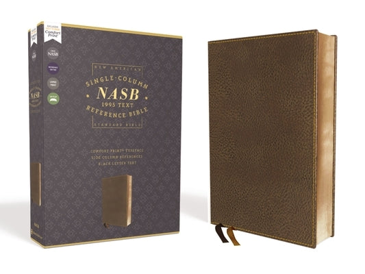 Nasb, Single-Column Reference Bible, Leathersoft, Brown, 1995 Text, Comfort Print by Zondervan