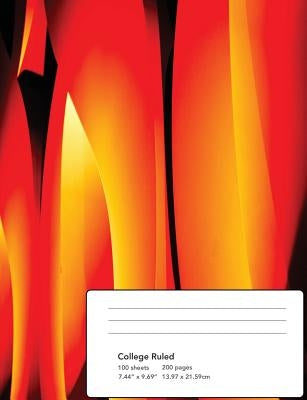Abstract Flames Composition Notebook: College Ruled 100 Sheets/200 Pages 7.44x9.69 by Publishing, Gilded Penguin