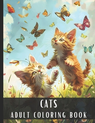 Adult Coloring Book Cats: Large Print Coloring Book for Adults & Cat Lovers with Different Scenes of Fluffy Cats, Kittens, Perfect for Relaxatio by Palette, Artful
