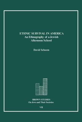 Ethnic Survival in America: An Ethnography of a Jewish Afternoon School by Schoem, David