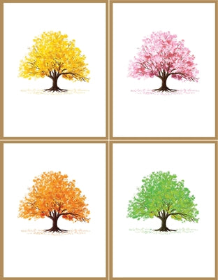 Watercolor Trees Premium Note Cards (20 Cards with 4 Unique Designs. 21 Self-Sealing Envelopes) by 