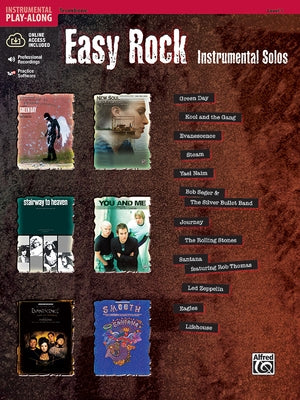 Easy Rock Instrumental Solos, Level 1: Trombone, Book & Online Audio/Software [With CD (Audio)] by Galliford, Bill