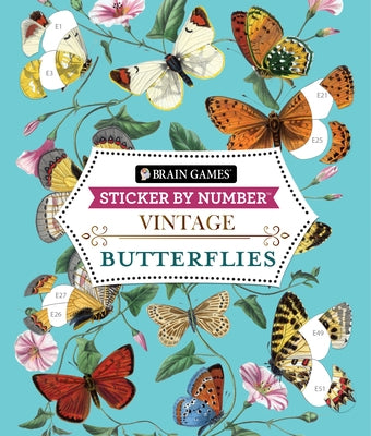 Brain Games - Sticker by Number - Vintage: Butterflies by Publications International Ltd