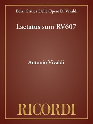 Laetatus Sum Rv607: Critical Edition Score by Vivaldi, Antonio