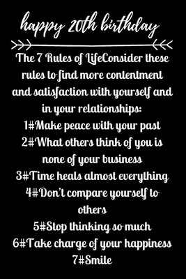happy20th birthday The 7 Rules of Life by Note Books, Star
