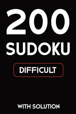200 Sudoku difficult with solution: 9x9, Puzzle Book, 2 puzzles per page by Sudoku Puzzle, Tewebook