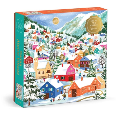 Swiss Alpine Village 500 Piece Foil Puzzle by Galison, Galison
