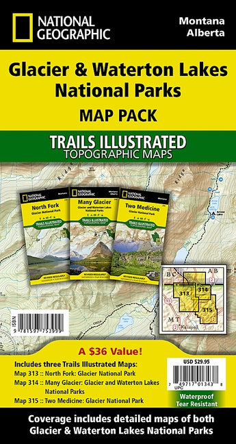 Glacier and Waterton Lakes National Parks [Map Pack Bundle] by National Geographic Maps