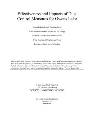 Effectiveness and Impacts of Dust Control Measures for Owens Lake by National Academies of Sciences Engineeri
