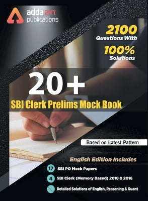 20+ SBI Clerk Prelims Mock Paper Practice Book English Medium by Adda247
